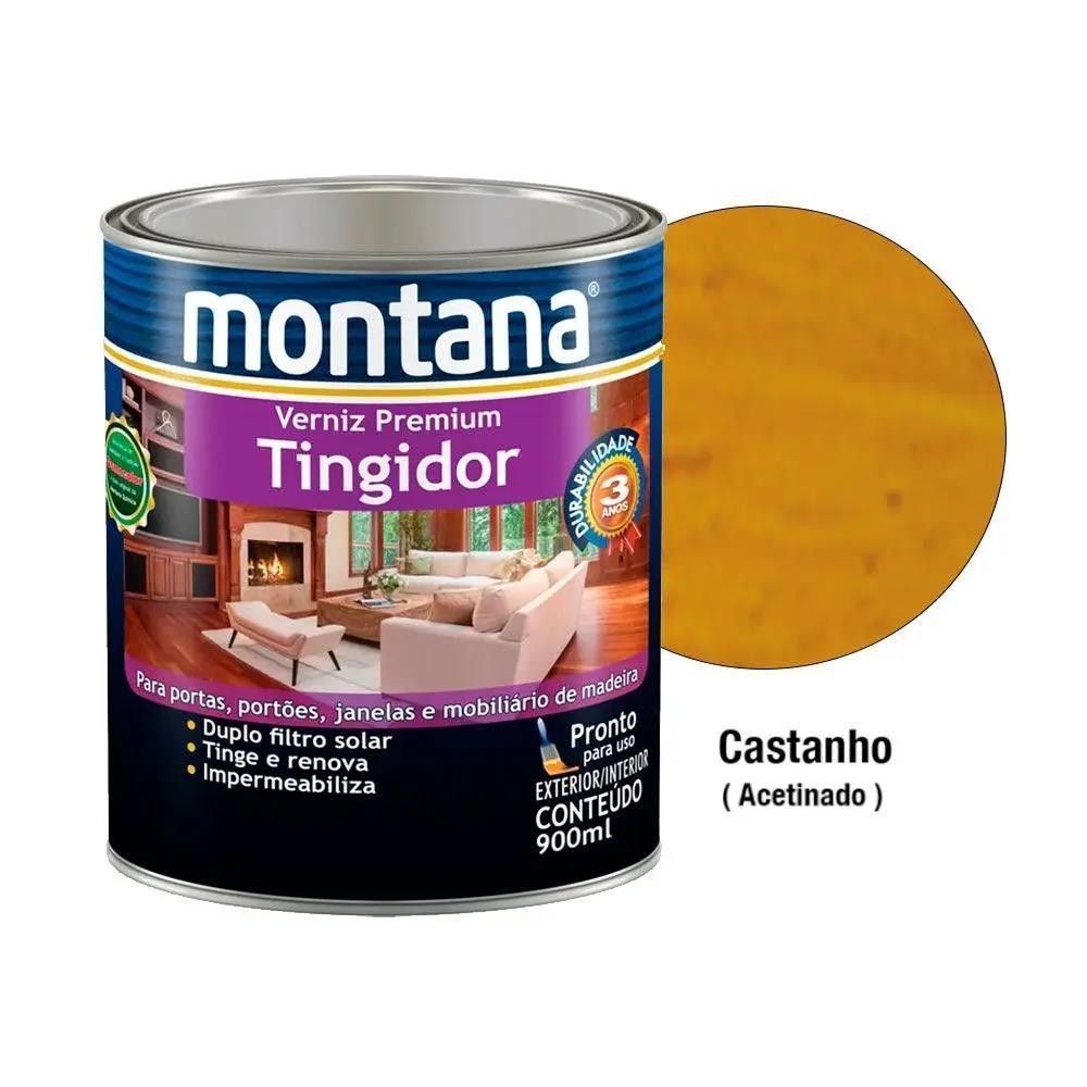 Montana Verniz Tingirdor Acetinado 900ml- Castanho
