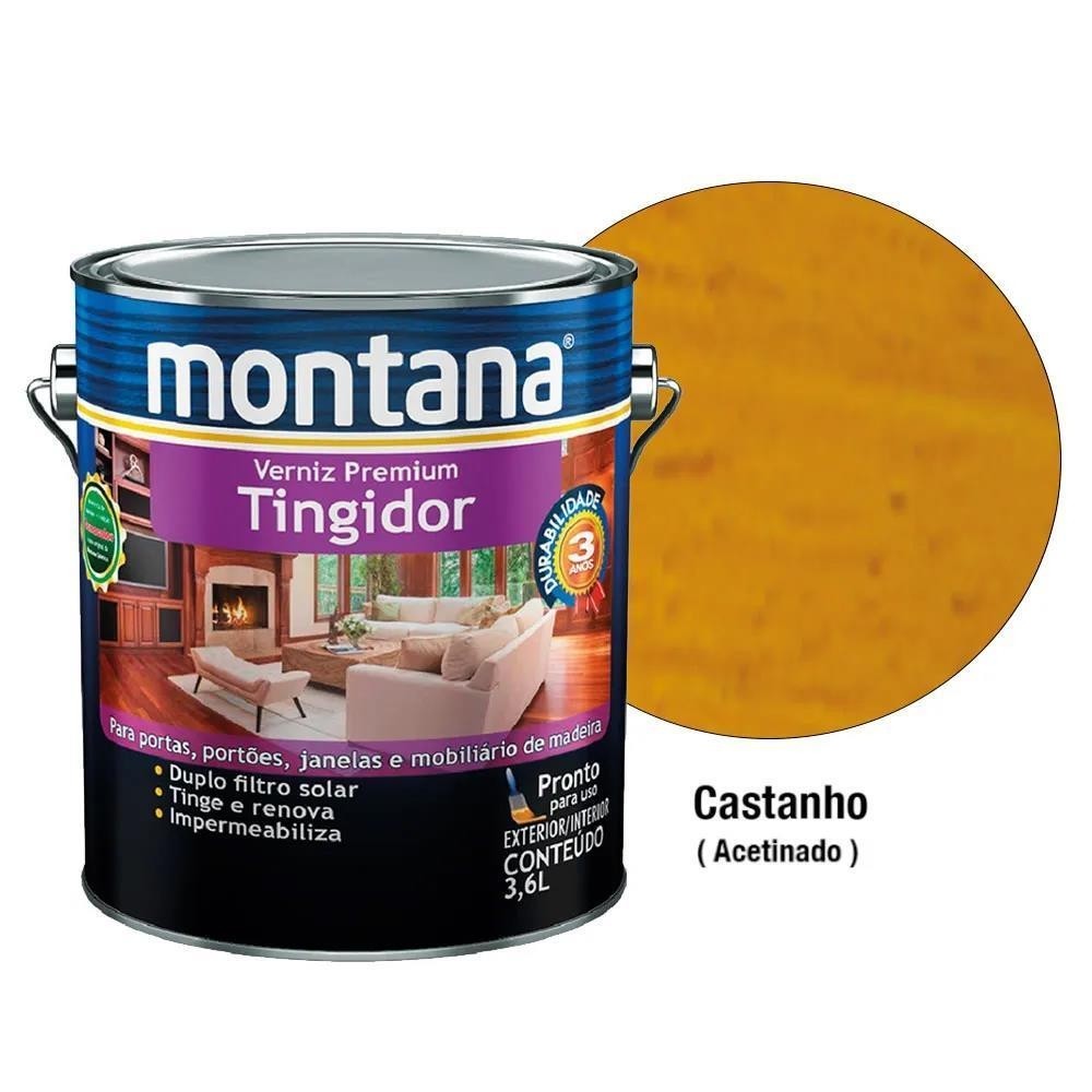 Montana Verniz Tingidor Brilhante 3,6l- Castanho